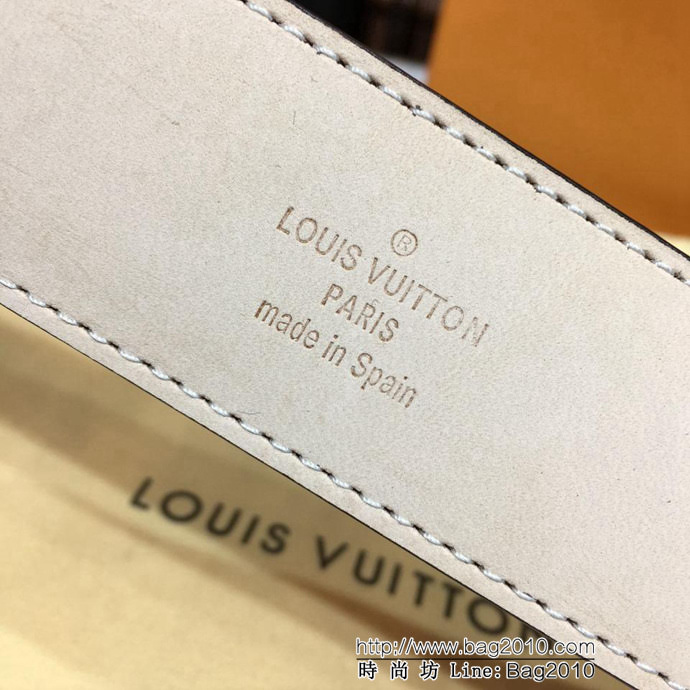 路易威登LV 新款 LV INITIALS MONOGRAM 腰帶 金色LV首字母帶扣 休閒百搭 男士皮帶  xfp1115